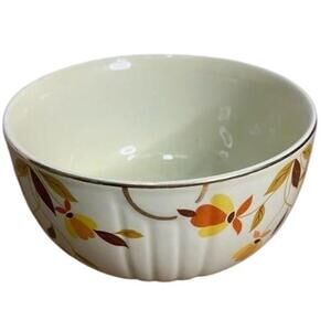 Vintage Hall's Superior Floral Cereal Bowl Yellow Orange Mary Dunbar Kitchen